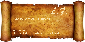 Ledniczky Fanni névjegykártya